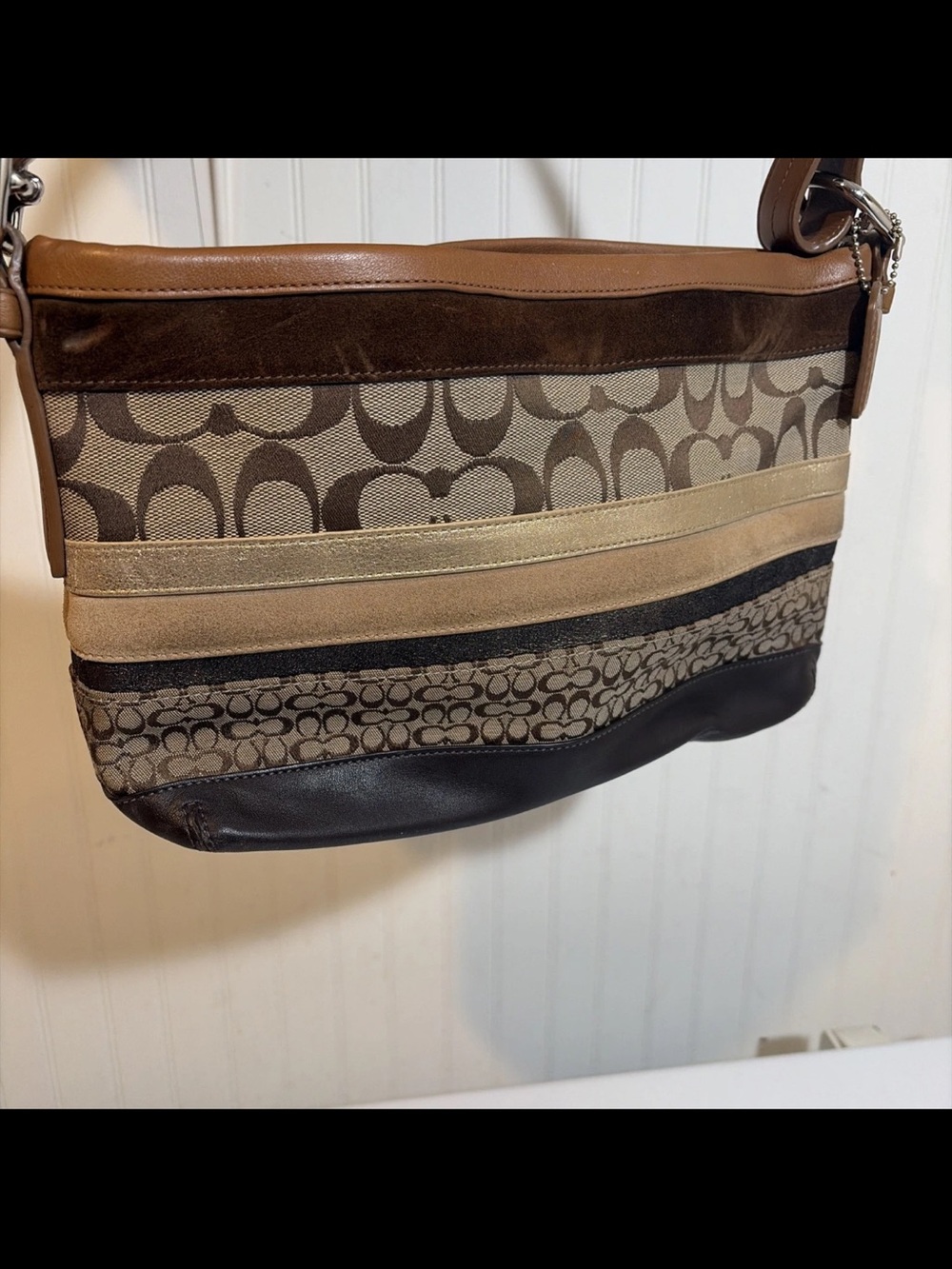 Coach Patchwork Striped Hobo Bag Y2K Edition. F11528